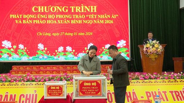 Xã Chi Lăng phát động ủng hộ phong trào Tết Nhân ái và ủng hộ bắn pháo hoa xuân Bính Ngọ 2026