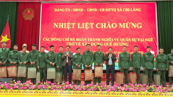 Xã Chi Lăng đón 31 đồng chí quân nhân trở về xây dựng quê hương