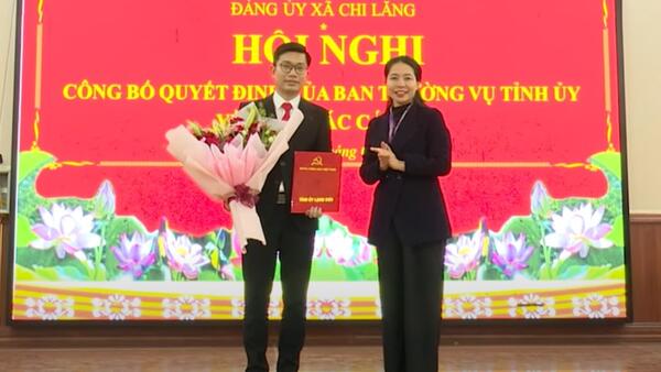 Công bố quyết định của Ban Thường vụ Tỉnh ủy về công tác cán bộ.