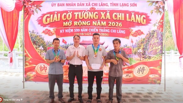 52 kỳ thủ tham gia Giải cờ tướng xã Chi Lăng mở rộng năm 2026